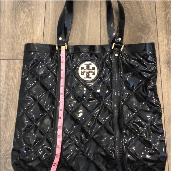Tory Burch Black Patent Leather Tote - Picture 6 of 16